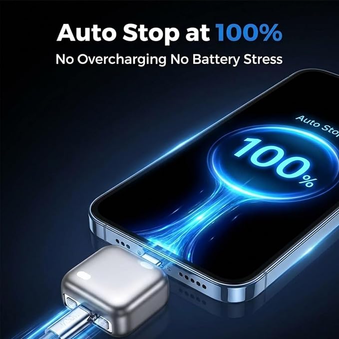 Smart Auto-Stop Charging Adapter, Type-C, 140W Fast Charging & Auto Eject Protection